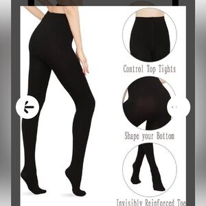 NIB Black Control Top Tights